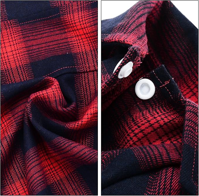 Koneseve Dog Shirt, Pet Plaid Clothes Shirt T-Shirt, Sweater Bottoming Shirt for Small Dog Cat Puppy Grid Adorable Wearing Stylish Cozy Halloween,Christmas Costumes (Red;L/Large)