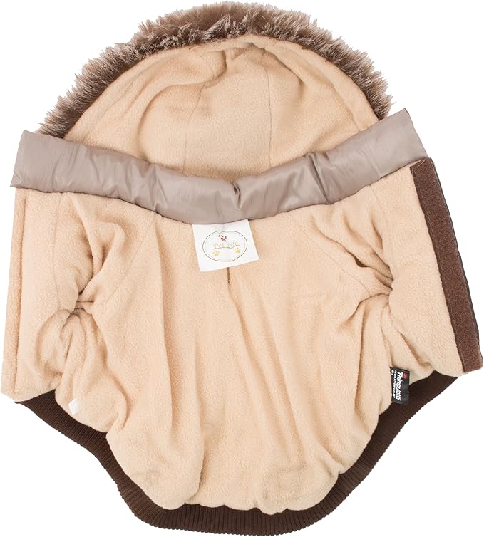 PET LIFE Classic Metallic Fashion Pet Dog Coat Jacket Parka w/ 3M Insulation and Removable Hood, Medium, Metallic Grey