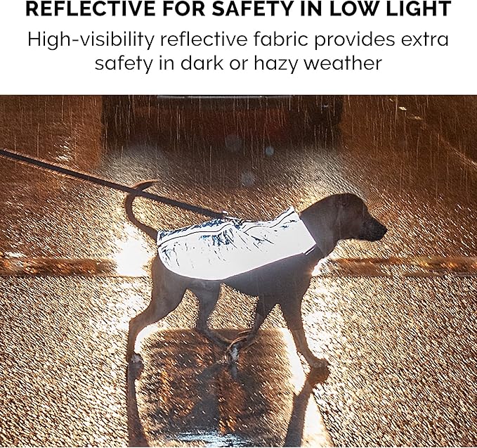 Furhaven Water-Repellent Small Dog Coat, Washable & Reflective w/ Leash Access & Stretch Fabric - Pro-Fit Active Jacket - Chrome, Small