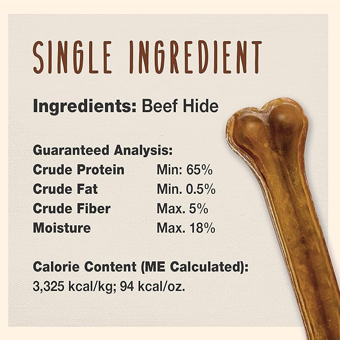 Cadet Premium Grade Pressed Beef Hide Bones 10 Inch, 1 Pack