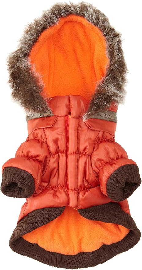 Pet Life Ski Parka, Orange, Medium