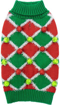 Cyeollo Christmas Sweater Turtleneck for Medium Dogs - Girl Xmas Knitted Pullover Soft Clothes Holiday Outfit, Green X-Large