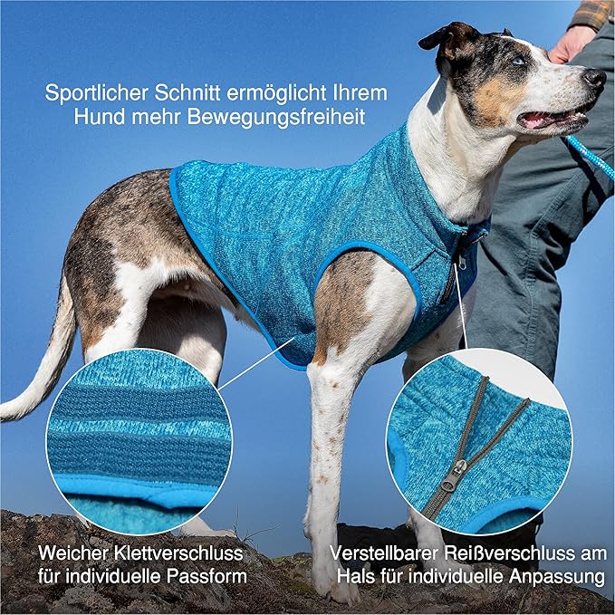 Kurgo Core Dog Sweater - Knit Dog Jacket with Fleece Lining, Zipper Opening for Harness, Adjustable Neck, Year-Round Sweater for Large Dogs (Orange, Large)